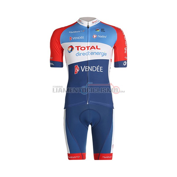 Abbigliamento Ciclismo Direct Energie Manica Corta 2021 Blu Rosso Bianco